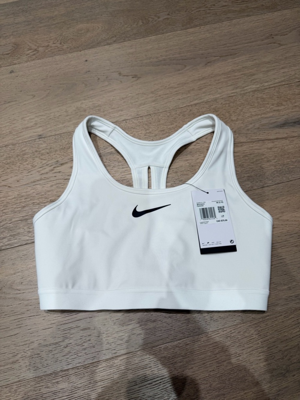 NWT Nike Women's White Dri-FIT High Sports Bra size Medium
